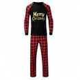 thumbnail image 2 of Odeerbi Christmas Pajamas for Family Plaid Holiday Long Sleeve Family Christmas Pajamas Matching Sets Dad Fashion Casual Plaid Print Tops Pants Sleepwear Family Matching PJs Set Black, 2 of 4