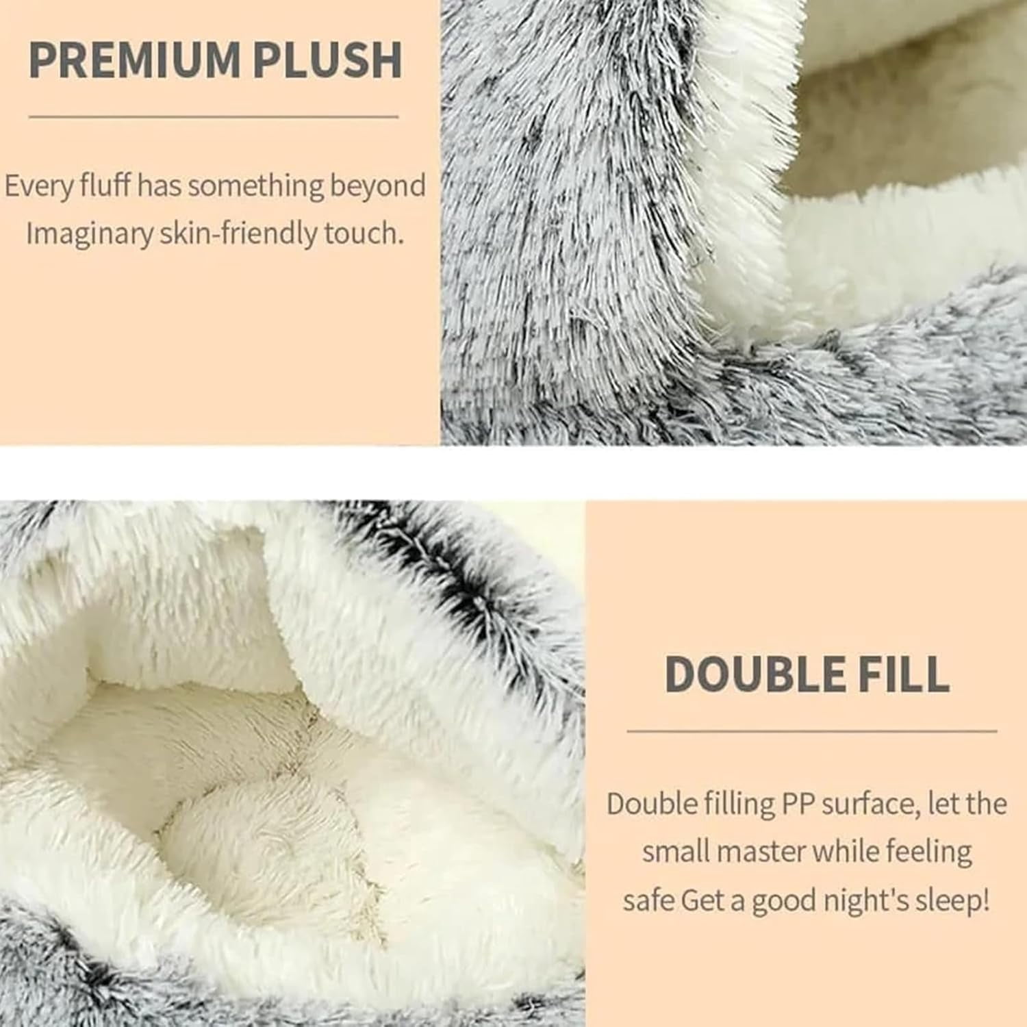 Cozy Cocoon Dogs Bed, Cocoon Dog Bed with Cover Cave, Comfy Cocoon Pet Beds, Plush Dogs Beding Cave for Small Medium Large for Dogs/Cats,Washable Cat Bed,Non-Slip Bottom