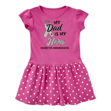 

Inktastic My Dad is My Hero- Diabetes Awareness Gift Baby Girl Dress