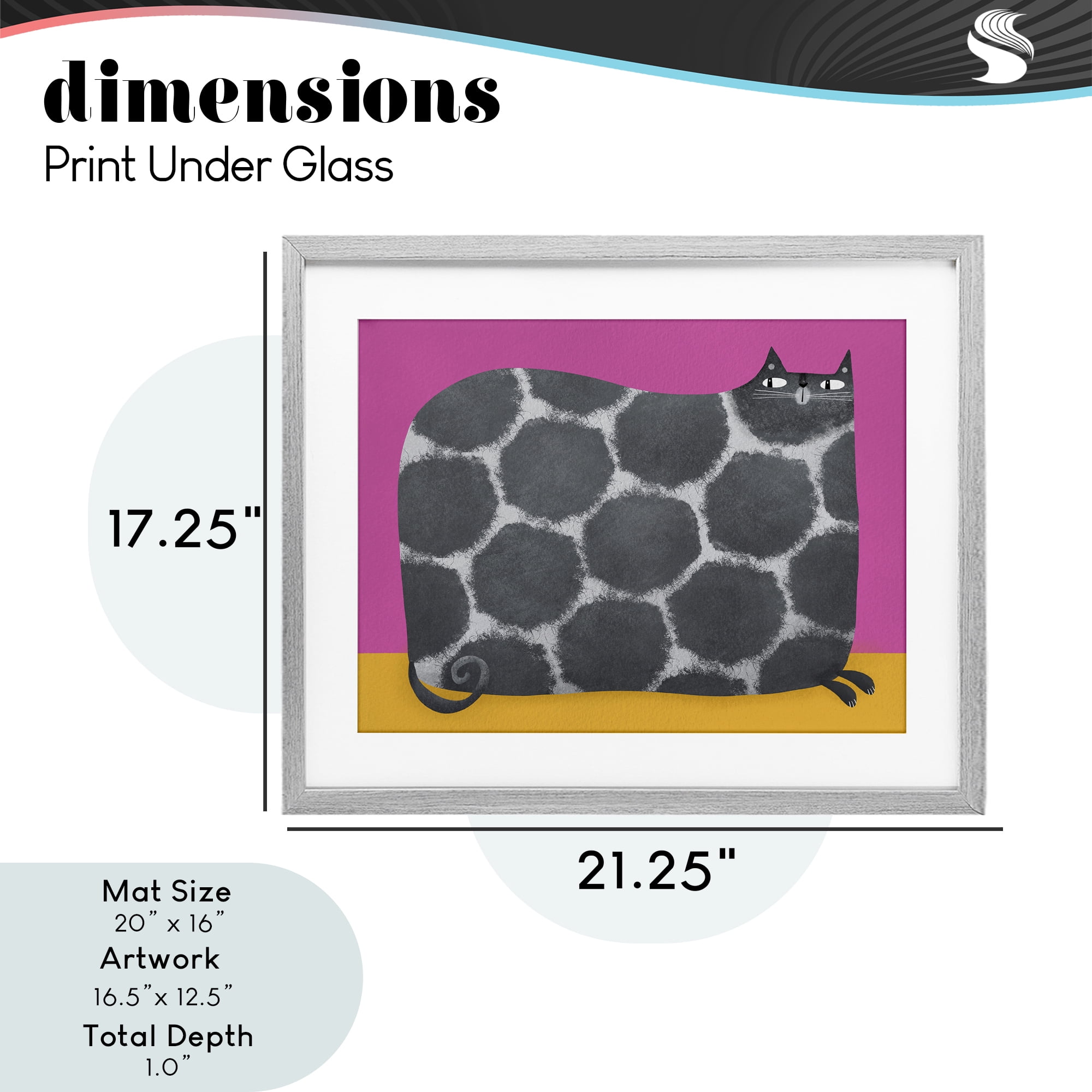 Stupell Industries Big Spots on Cat Gray Framed Print Under Glass, design by Gabriela Avila