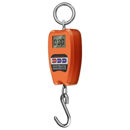 Mini Crane Scale Weighing Digital Industrial Hanging 200Kg/441Lb Heavy Duty Hook Scales Orange