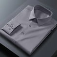 thumbnail image 5 of JUUYY Men's Four Side Silk Dress Shirt Casual Business Wedding Shirt Wrinkle-Free Button Collared Long Sleeve Shirts Dark Gray XXXL, 5 of 5