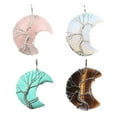 thumbnail image 3 of BGZLEU Healing Crystal Necklace, Tree Life Wire Wrapped Crescent Moon Necklace, Natural Stone Pendant Necklaces, Mothers Day Gifts for Mom, Gemstone Jewelry Gifts for Women, 3 of 7