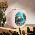 thumbnail image 6 of Naloa Underwater Swimming Guinea Pig Round Jewelry Box, Travel Jewelry Organizer, 3.9 x 3.9 x 2in Jewelry Storage Box for Women-Pink, 6 of 7