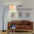 thumbnail image 2 of FENLO Finn - Arc Floor Lamp, Luxury Marble Base Floor Lamp for Living Room or Bedroom, Black, 2 of 8
