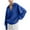 Blue, variant on QIPOPIQ Womens Sweaters Clearance Drop Shoulder Sweater Casual Solid Long Sleeve Thick Knit V-Neck Sweater Coat Knitwear Blue M