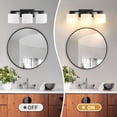 thumbnail image 2 of Lámpara de Pared para Baño EJIAXIN de 3 Luces con Vidrio Esmerilado Negro, 2 of 7