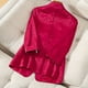 thumbnail image 4 of Blazer para mujer, color liso, solapa con botones, elegante chaqueta de traje, parte superior de poliéster para mujer, 4 of 6