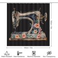 thumbnail image 2 of Shower Curtain Sets with Rugs 4 Piece with Non-Slip Rugs Toilet Lid Cover And Bath Mat Vintage Sewing Machine with Purple Flowers Waterproof Fabric Bath Curtain Sewing Gift for Bathroom Decor, 2 of 8