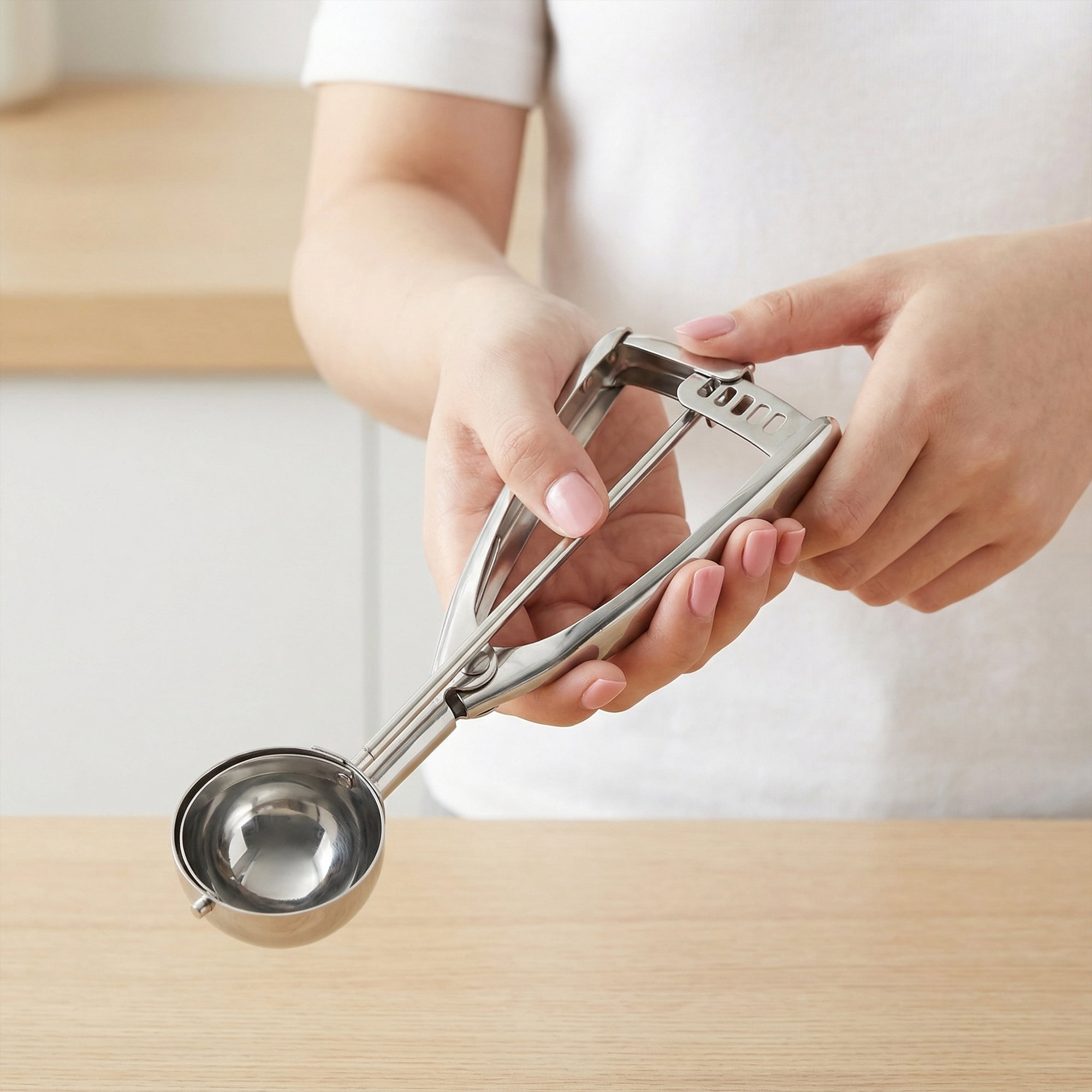 Unique Bargains Easy Clean Tool Stainless Steel Ice Cream Scoop Silver 8.3in