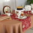thumbnail image 6 of Table Runner 48 Inches Long for Kitchen Dining, Red Snowflake Christmas Dresser Scarf Farmhouse, Dining Table Decorations for Wedding/Parties, Winter Xmas Snow Snowflakes 13 x 48 In, 6 of 9