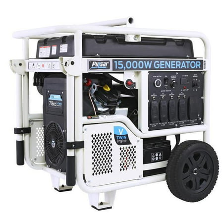 PULSAR Products PG15KVTW V-Twin 15,000W Peak/12,000W Rated Portable Gas-Powered Generator with Electric Push