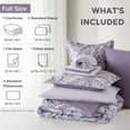 thumbnail image 3 of Regency Heights Full Size Comforter Sets, 9-Piece Bed in a Bag Full, Purple Bedding Comforter Set with Comforter, Flat Sheet, Fitted Sheet with Side Pockets, 3 of 9