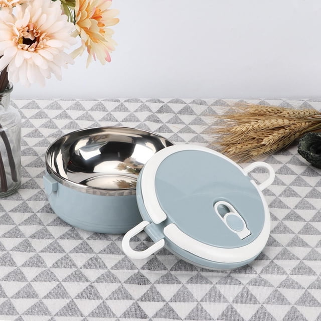Headerbs Fiambrera de Acero Inoxidable, Contenedor de Comida Portátil con Aislamiento Térmico a Prueba de Fugas Noddle Rice Bento Box(Single Layer) Cocina Crtynell NO
