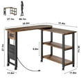 thumbnail image 3 of Sofa Table 360°Rotating Tabletop End Table, 2-Tier Side Table with Charging Station and Side Storage Pocket. Sturdy End Table for Living Room, Bedroom, 3 of 7