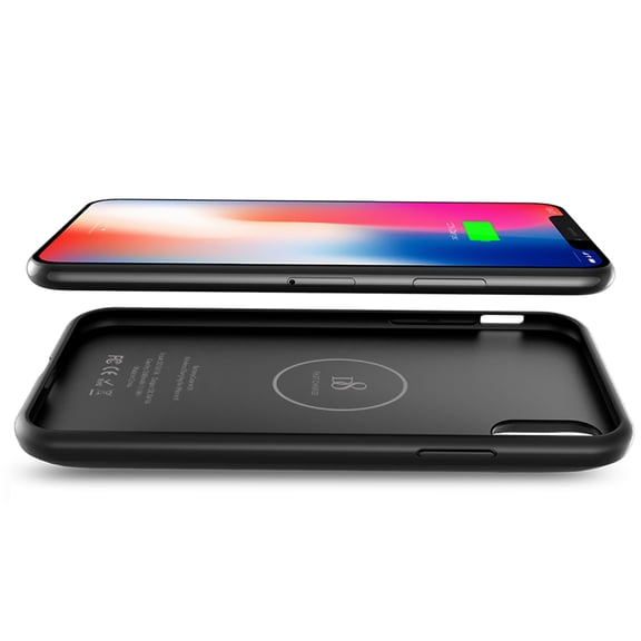 Iphone X Case With Qi , Support Lightning Headphones, Real 3000mah Reable Extended Protective Case For Iphone X In Black For Use With Apple Iphone X