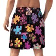 thumbnail image 2 of NICKSUN Shorts de Pyjama Amusants pour Hommes, Bas de Pyjama Courts Doux avec Poches, Imprimé Léopard Casse-Tête, m, 2 of 5