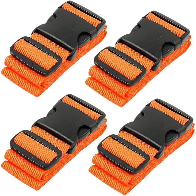 4x Naranja Sangle Valise Voyage Rglables Sangles De Bagages Pour 20"-32",5cm/185cm