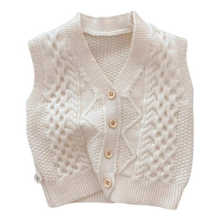 

Autumn and Winter Baby Cardigan Crochet Sweater - V-neck Button Diamond Sweater Boys and Girls Toddler Casual Coat 0-9Y