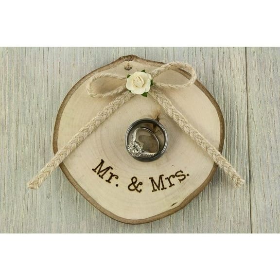 Rustic Wooden Wedding Ring Bearer Pillow