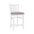 thumbnail image 4 of Linon Neville 24" Counter Stools, Set of 2, Classic White with Light Gray Fabric, 4 of 11