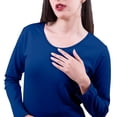 thumbnail image 3 of Blusa Termica Mujer, Manga Larga, Cuello Redondo, Unitalla, Playera, Casual, Basica, Camiseta, Uso Diario, 3 of 5