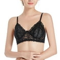thumbnail image 3 of Workout Bras Women No Underwire Bra Thin Cup Comfortable Lace Underwear V-Neck Convertible Bra Feature Hook and Eye Closure Soft Bra Style Y-492 , Black S, 3 of 4