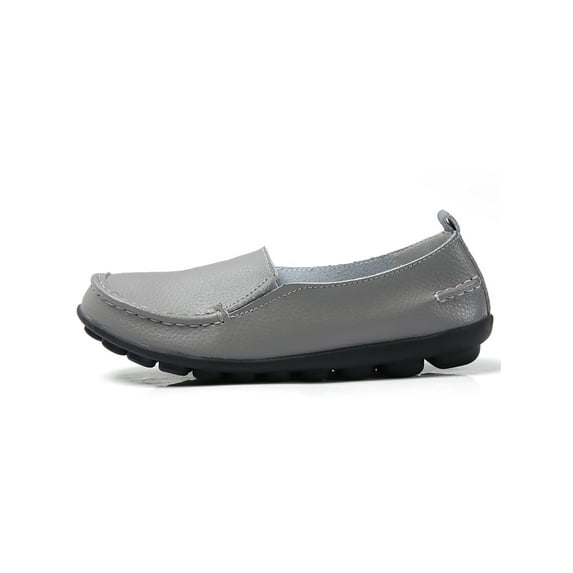 Frontwalk Ladies Flats Slip On Loafers Lightweight Shoes Nursing Breathable Casual Shoe Womens Round Toe Gray 6