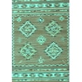 thumbnail image 1 of Ahgly Company Machine Washable Indoor Rectangle Persian Turquoise Blue Traditional Area Rugs, 7' x 10', 1 of 4