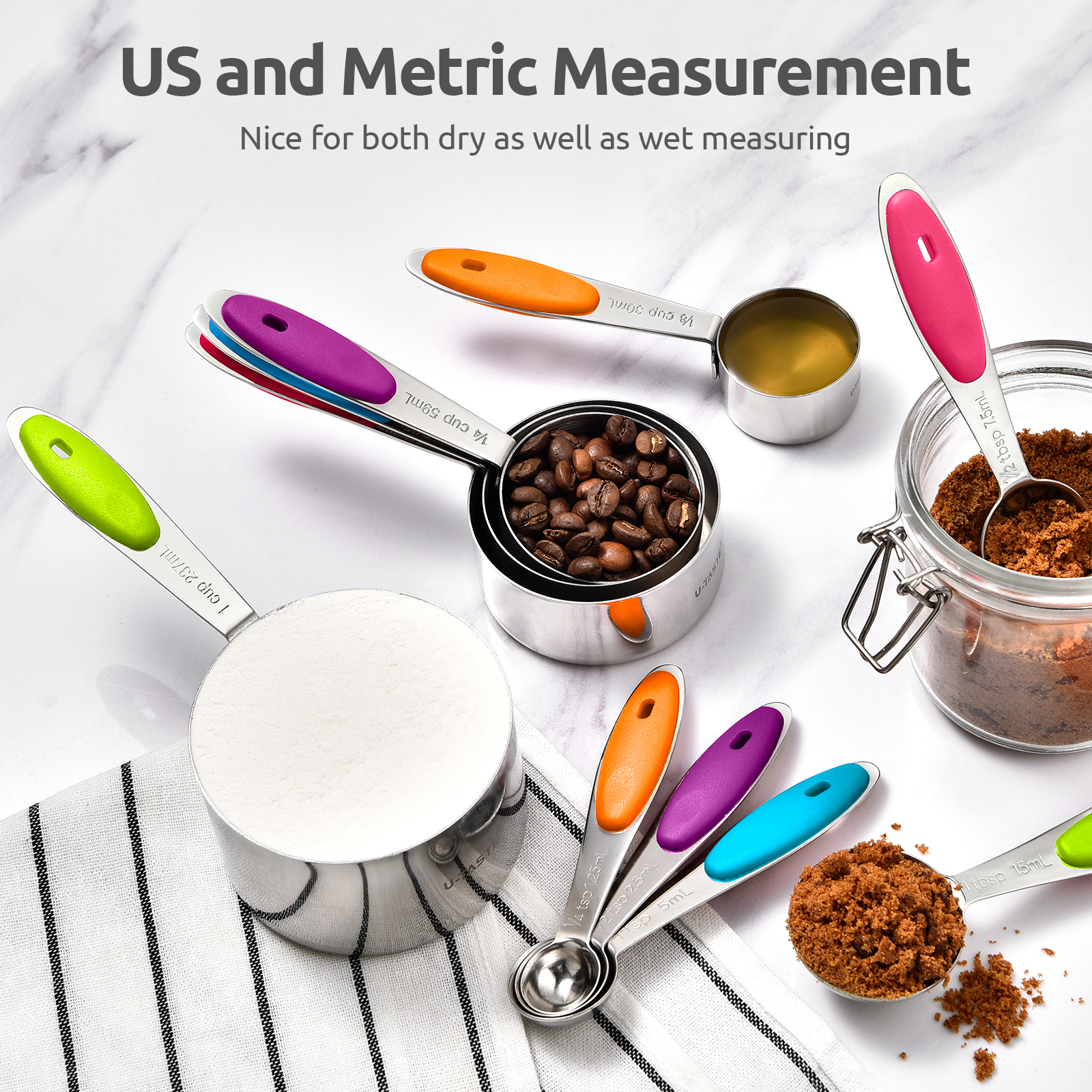 U-Taste 12-Piece Stainless Steel Measuring Cups and Spoons photo 8