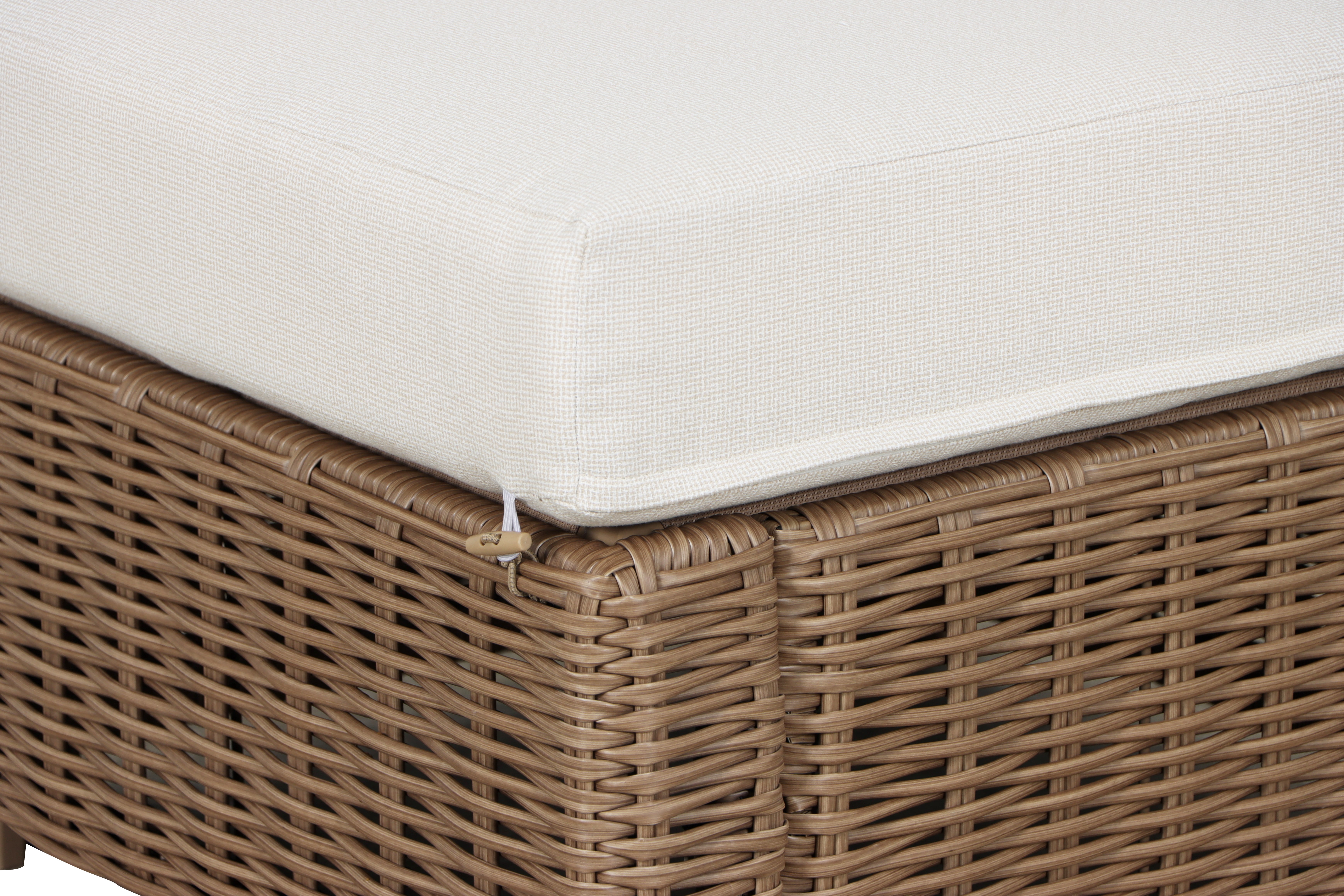 Better Homes & Gardens Bellamy Outdoor 2pk Ottomans, Natural Wicker/Cream Cushion
