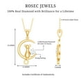 thumbnail image 4 of Rosec Jewels Cat on Moon Pendant with Diamond for Women (HI-SI Grade, April Birthstone), 18K Yellow Gold, 4 of 6