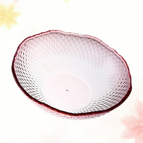LOLIPPYY 1Pack Pink Plastic Fruit Bowl Serving Candy with Wave Like Flower Design