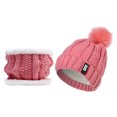 thumbnail image 3 of Conjunto de bufanda con Gorro Sunnimix pompones rosado invierno, 3 of 6