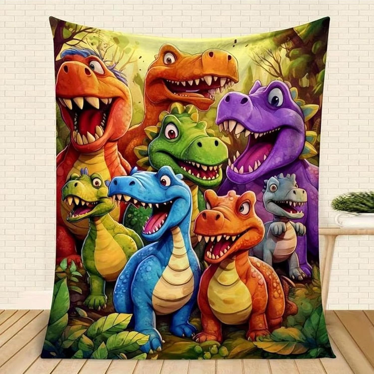 2026 New Cute Smiling Dinosaurs Hd Digital Print Flannel, 50"X60" 3D Dinosaur Blanket for Boys Girls, Cozy, Soft, Warm