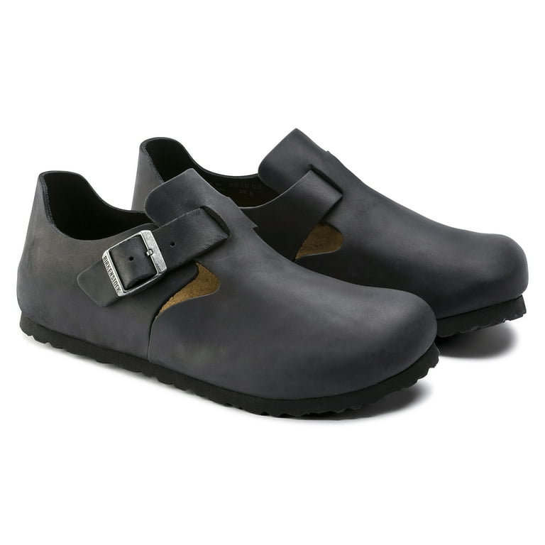 Birkenstock London BS Narrow Leather Clog, 36, Black - Walmart.com