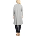 thumbnail image 3 of MOA COLLECTION Women's Solid Casual Basic Comfy Office Loose Fit Pockets Knee Length Sweater Cardigan, 3 of 4