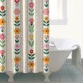 thumbnail image 4 of Pioneer Flower Floral Print Pattern Shower Curtain 84"x72" ,Bathroom Decorative Shower Curtains Set with 12 Hooks,Modern Waterproof Washable Shower Curtain, 4 of 6