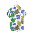 thumbnail image 5 of SGFCWSX Mens Short Sleeve Button Down Shirts, Men's Loose Fit Leaf Print Button Up Shirt for Summer Outfits White Size L, 5 of 8