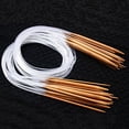 thumbnail image 4 of Opolski 18Sizes 40/60/80/100/120cm Tube Circular Carbonized Bamboo Knitting Needle Set, 4 of 7