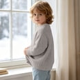 thumbnail image 4 of Annhoo Kids Knit Sweaters for Girl Crew Neck Oversized Soft Warm Trendy Pullover Kids Fall School Outfit Shirts, 4 of 9