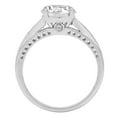 thumbnail image 6 of 2.21 ct Brilliant Round Cut Real Genuine Natural Diamond VS1-VS2 I-J 18K White Gold Promise Wedding Statement Engagement Designer Ring W/ Crystal side stones size 4, 6 of 7