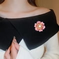 thumbnail image 4 of Women Brooch Sparkling Rhinestones Imitation Pearl Flower Shape Lapel Pin Suits Coats Bags Scarves Badge Versatile Accessory, 4 of 8