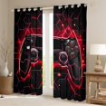 thumbnail image 2 of Feelyou 3D Video Gamepad Blackout Curtains Set of 2 (52x84 Each) for Kids, Modern Gaming Gamer Player Window Curtains, Red Neon Honeycomb Curtains and Drapes, Window Curtains Home Decor, 2 of 6