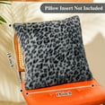 thumbnail image 2 of Sanmadrola Decorative Throw Pillow Covers 18x18 Plush Leopard Faux Rabbit Fur Cozy Super Soft Luxury Set of 2 Throw Pillow Cover for Christmas Sofa Couch Bed Living Room Home Decor, 2 of 8