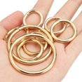 thumbnail image 3 of PINGEUI 180 PCS Gold Metal O Rings, 6 Size Multi-Purpose Gold O Ring Solid Circle Loop Buckle Round Ring for Crafts Hand DIY Hardware Bags Accessorie, 3 of 6
