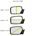 thumbnail image 4 of 01-03 Pt Cruiser, 01-06 Stratus Sedan, Sebring Sedan, 00-05 Neon Left Driver Manual Mirror Glass Lens w/Adhesive USA, 4 of 7