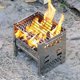 thumbnail image 5 of Horno al aire libre Parrilla de acero inoxidable para exteriores Soporte de estufa ajustable Parrilla de barbacoa Estufa de leña portátil Soporte para olla de camping Soporte de leña para barbacoa Her, 5 of 8