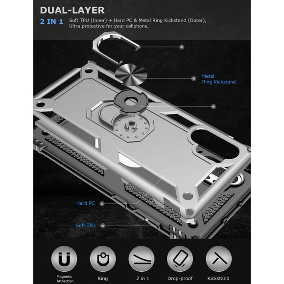 GREATRULY Ring Kickstand Phone Case for Samsung Galaxy Note 10 Plus,Heavy Duty Dual Layer Drop Protection Galaxy Note