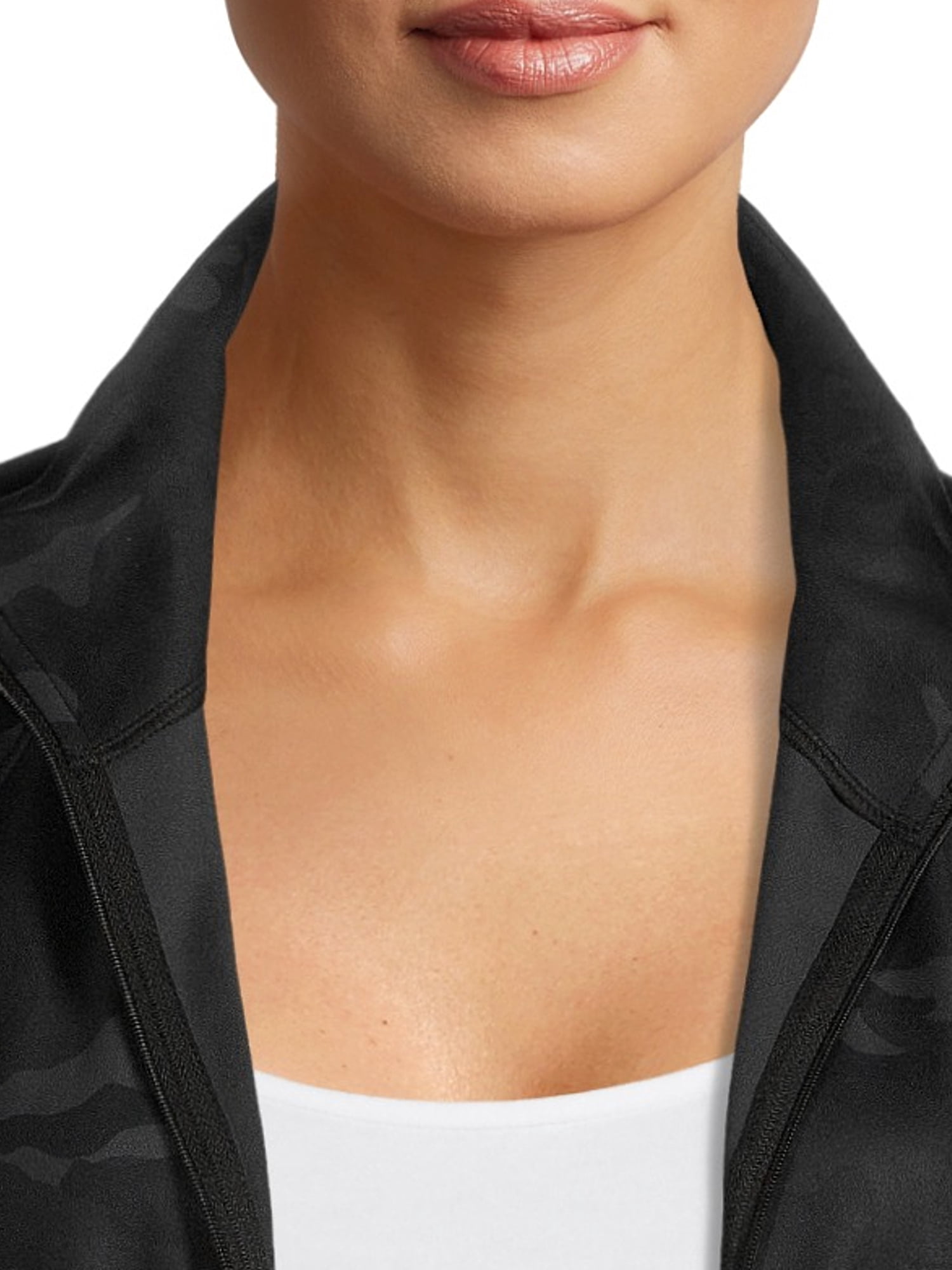 Avia Women's Active Full Zip Long Sleeve Jacket with Thumbholes and Sport Watch Opening